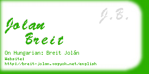 jolan breit business card